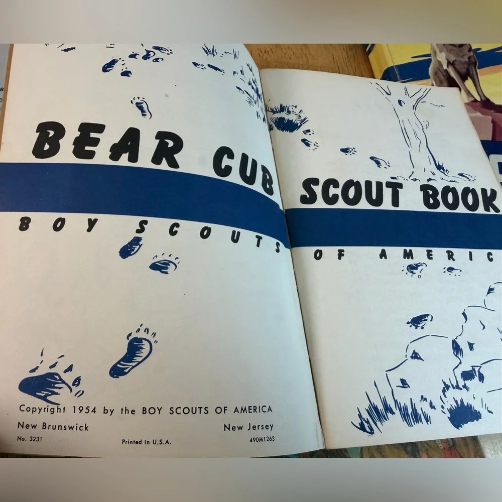 Vintage Boy Scouts Book Lot 4 Wolf Bear Cub Scout 1954 1967 Handbook 1969